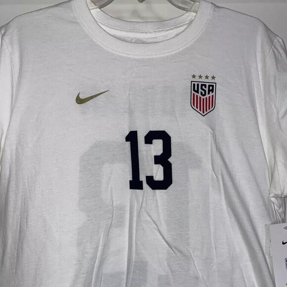 Nike Alex Morgan T Shirt Womens XL White #13 US Soccer USWNT National Team - Picture 3 of 5
